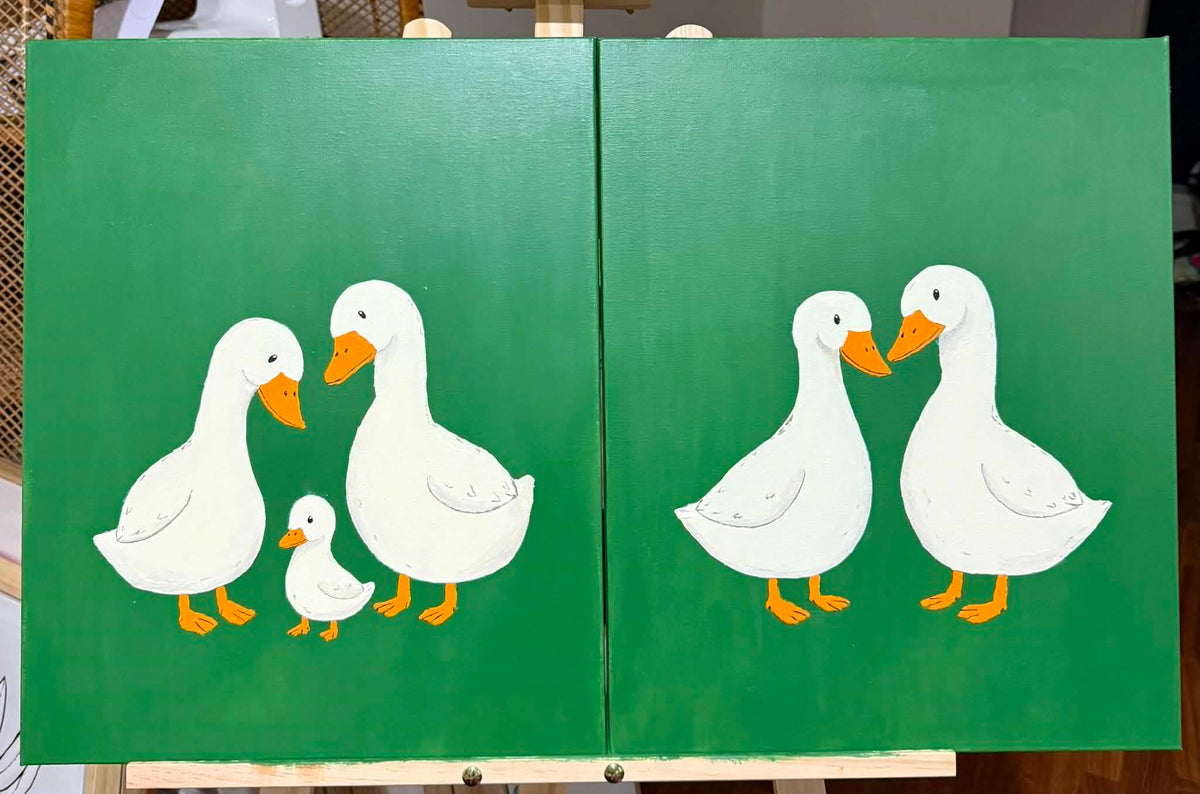 Duck Family — Original Canvas Painting (SOLD)