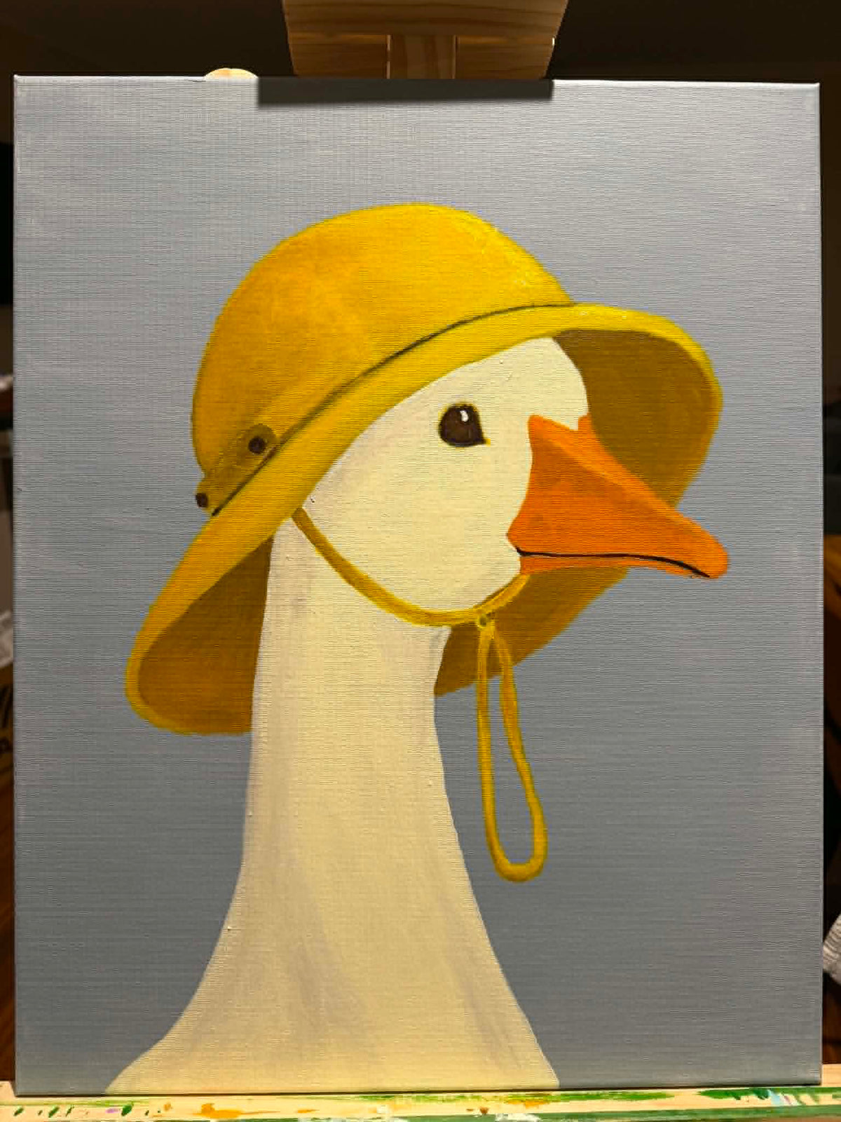 Fisherman Goose — Original Canvas Painting (SOLD)